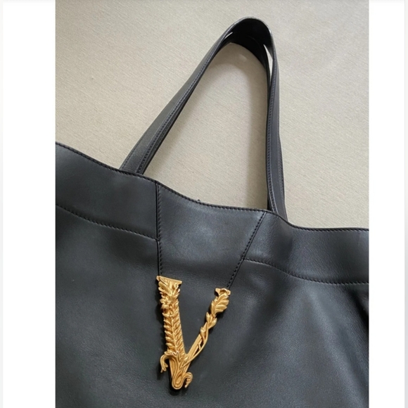 Versace Virtus Leather Tote - Picture 4 of 9
